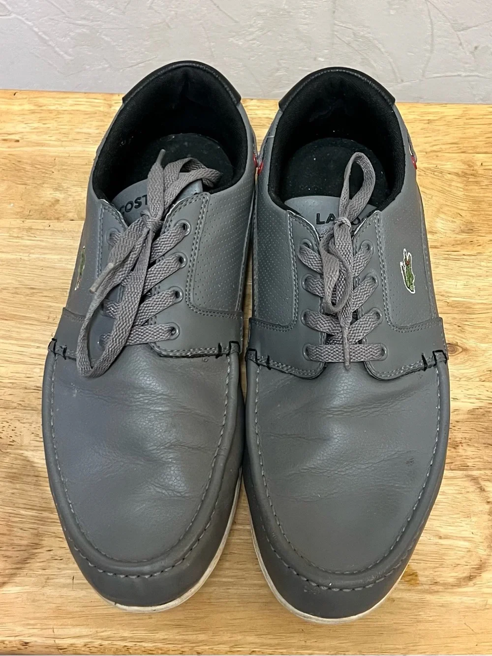 Lacoste Dreyfus Moc Toe Flats Comfort Gray Lace Up Men’s shoes Sz 11.5